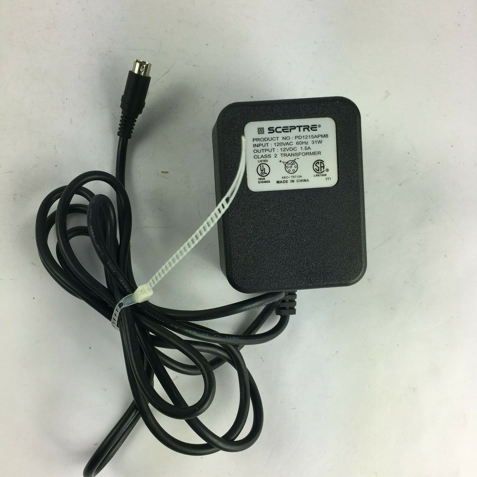 Genuine SCEPTRE PD1215APM8 Class 2 Output 12V 1.5A Power Supply Adapter A7