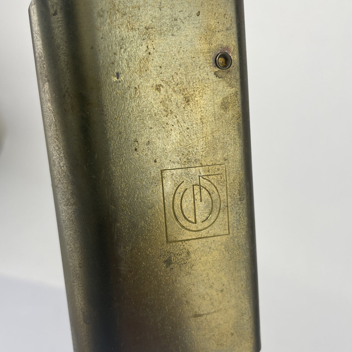 Vintage Brass ASTM Tank Gauging Woodback Cup Case Tank Thermometer