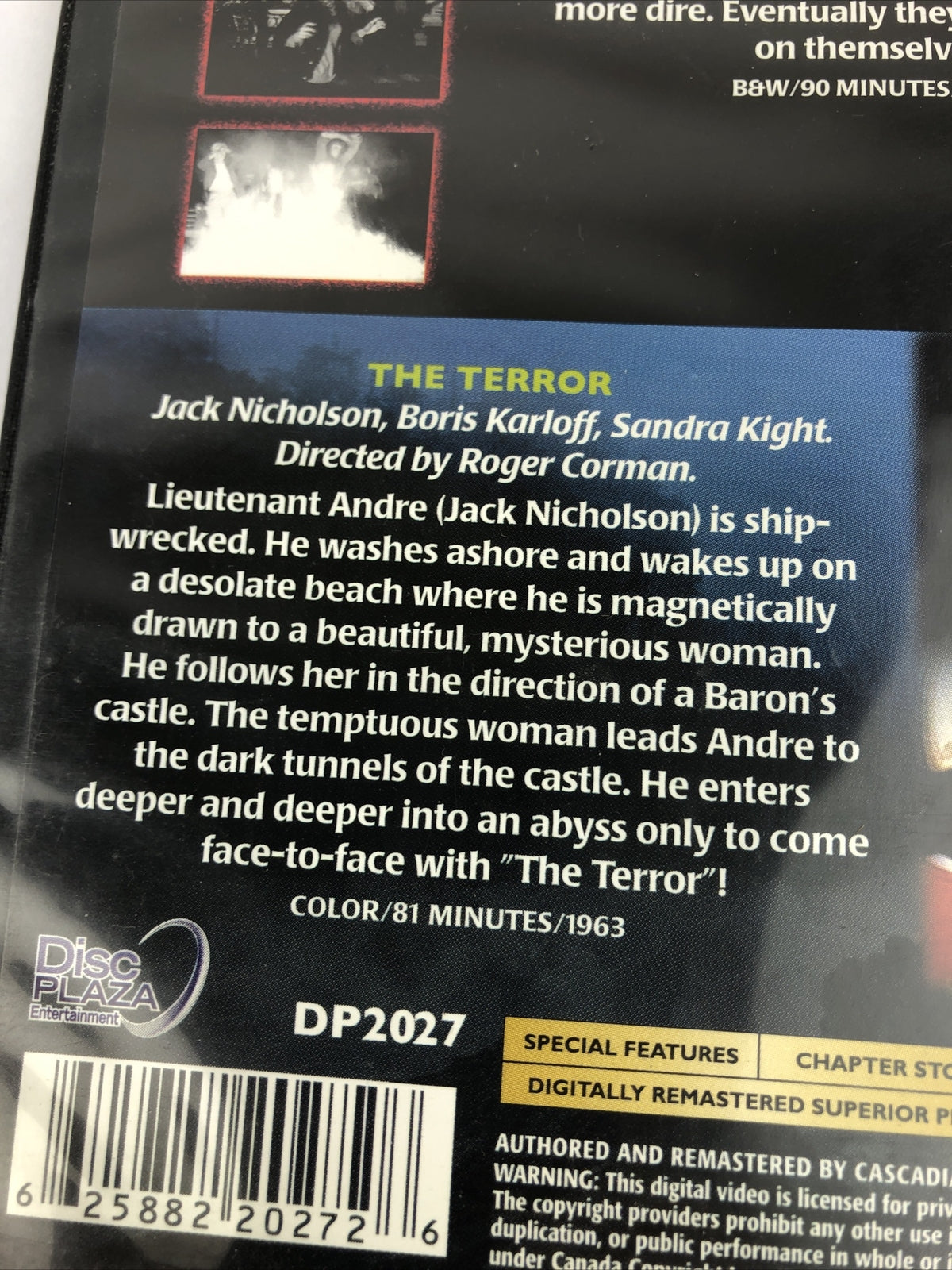 NIGHT OF THE LIVING DEAD / THE TERROR DOUBLE FEATURE - DVD Mint Disc Guaranteed
