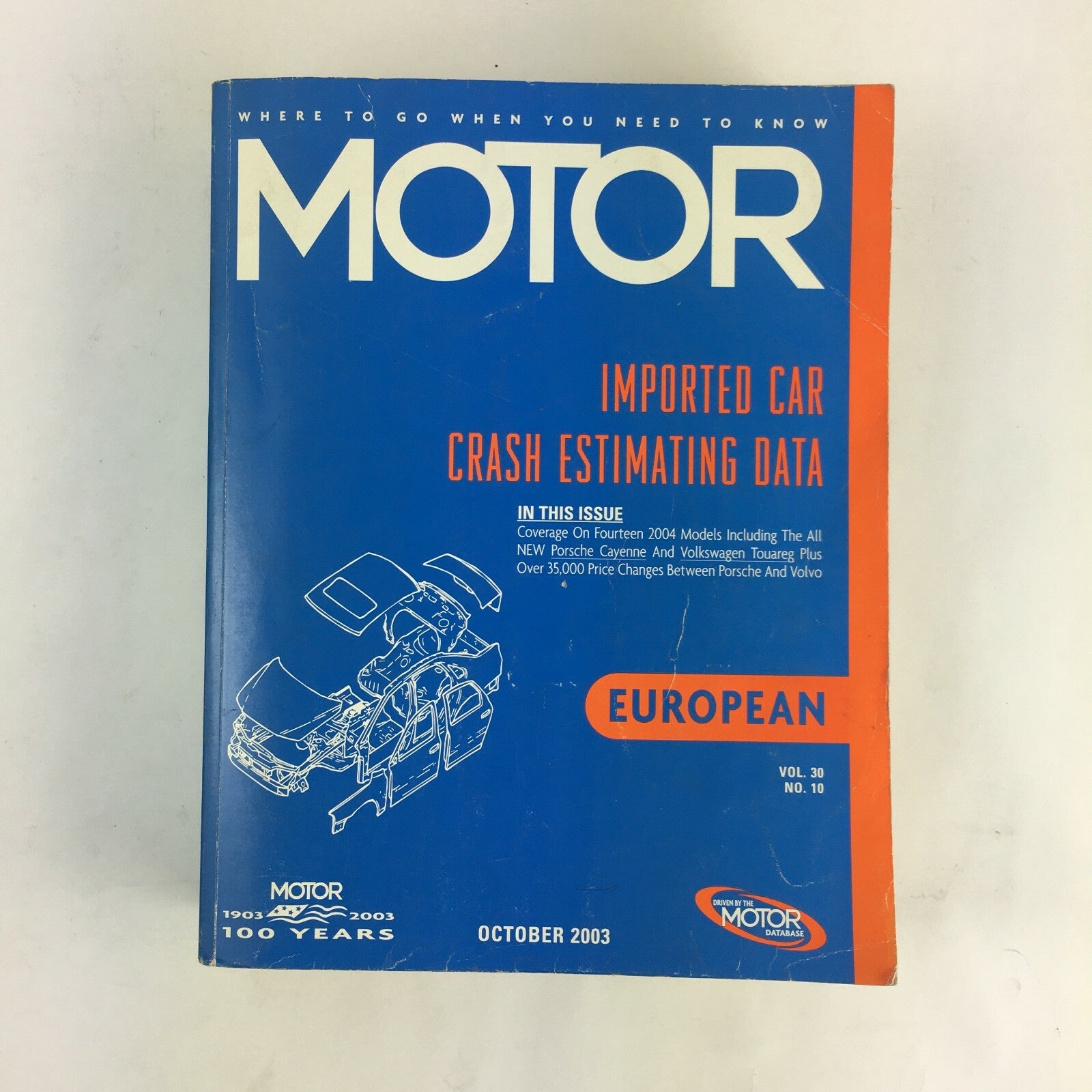 October 2003 Motor Imported Car Crash Estimating Data European Porsche Cayenne