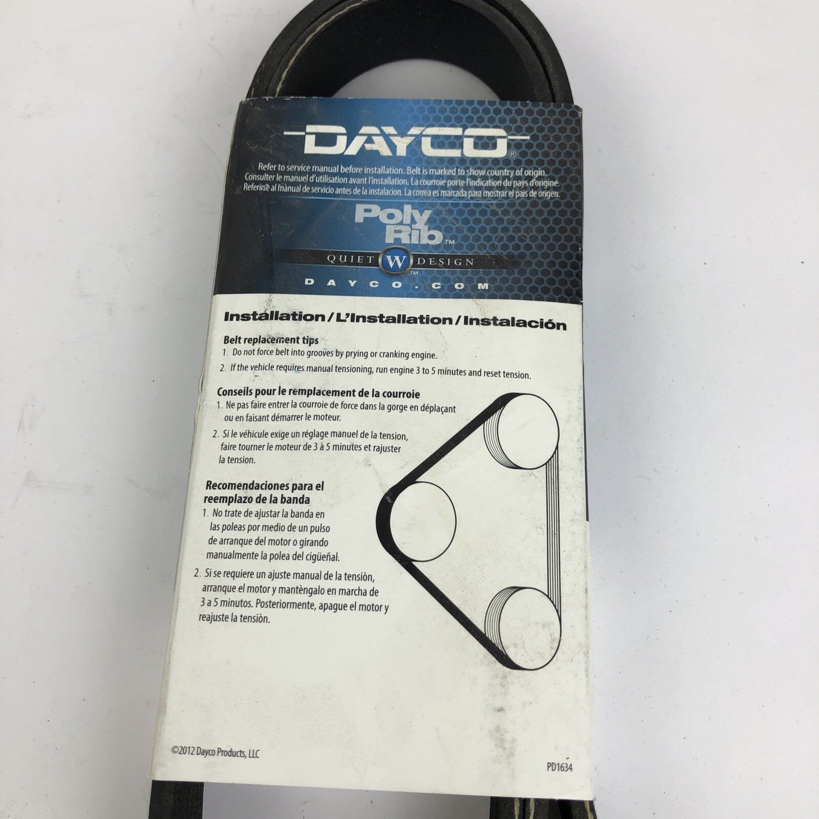 Dayco 5070505 serpentine belt 7PK1285 poly rib engine drive belt