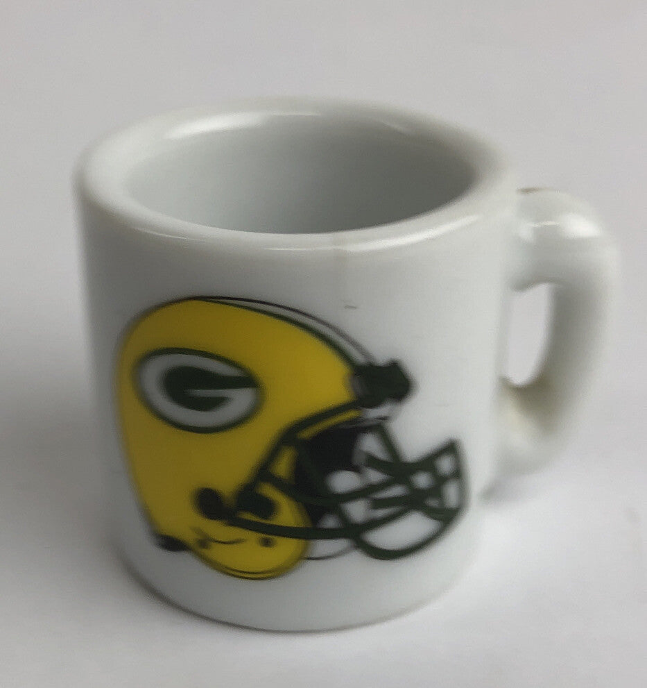 Vintage NFL Mini Coffee Cup Mug Green Bay Packers 1.25" Collectible Miniature