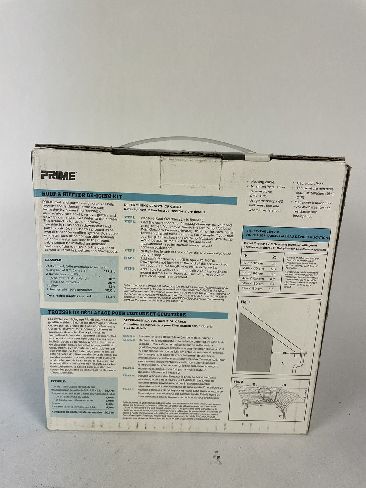 Prime Roof and Gutter De-icing Kit 60 Feet / 300 Watts