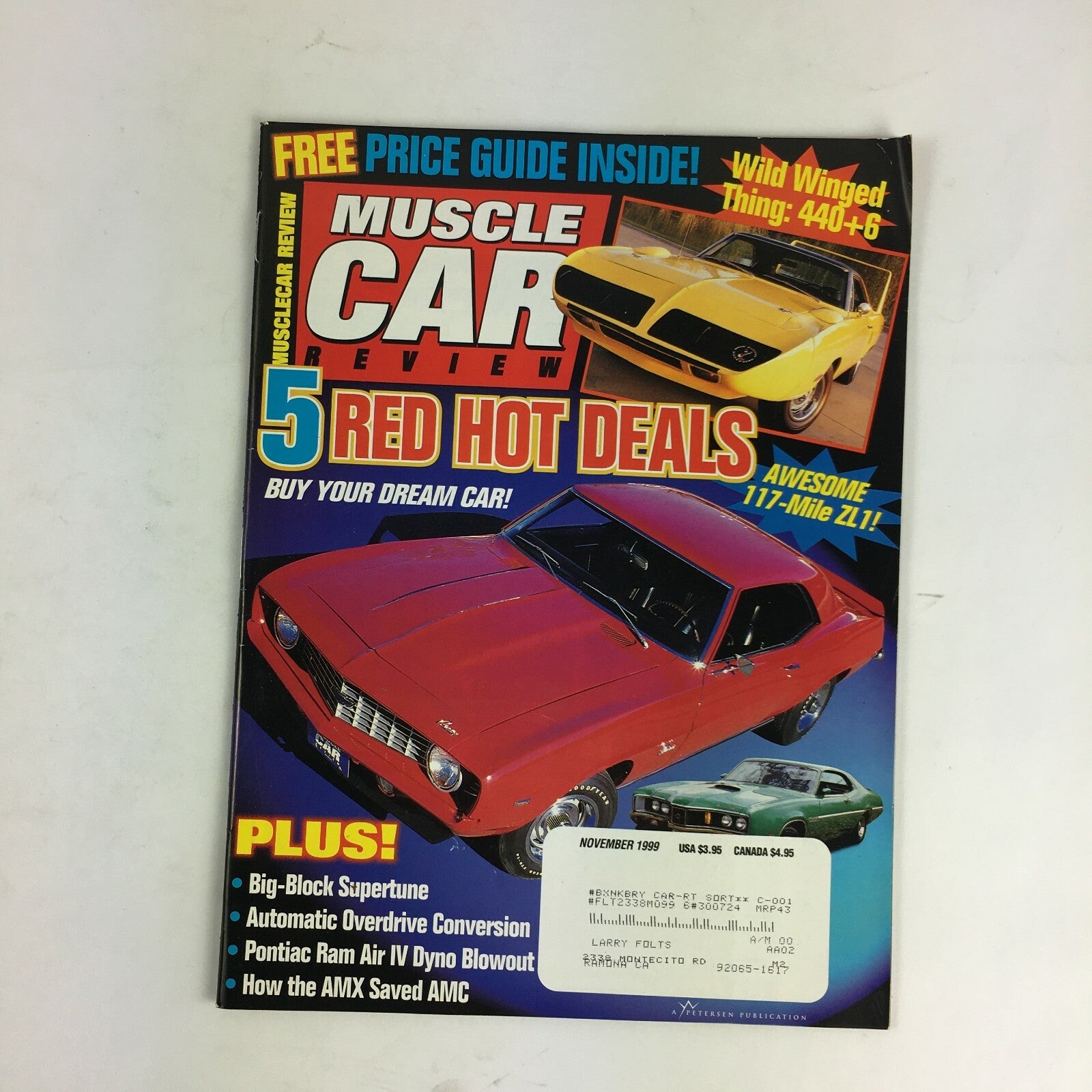 November 1999 Muscle Car Magazine 5 Red Hot Deals How The AMX Saved AMC