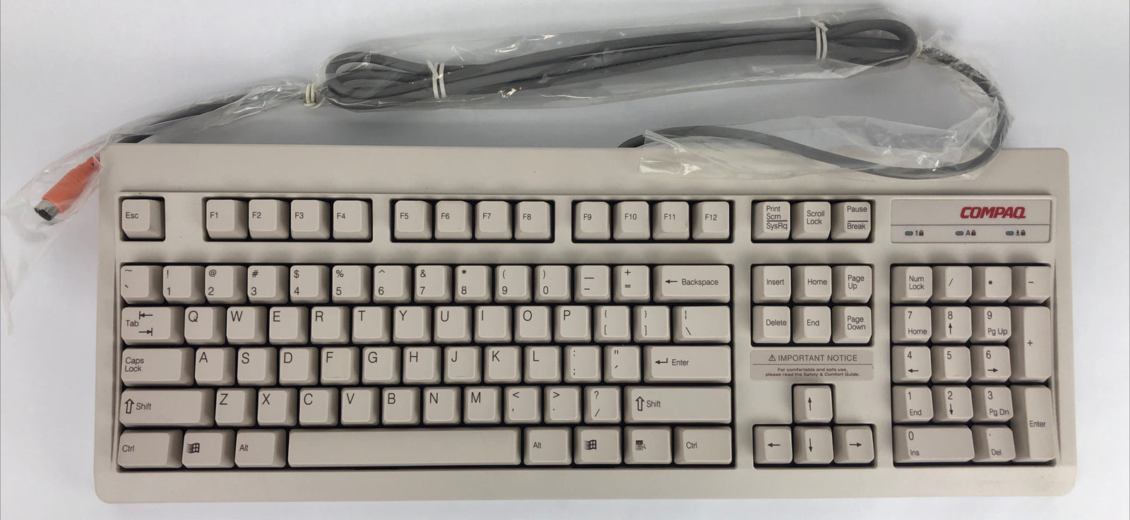 Vintage Compaq Computer Keyboard Mini 6 Pin RT6656TW Wired Computer Keyboard NEW