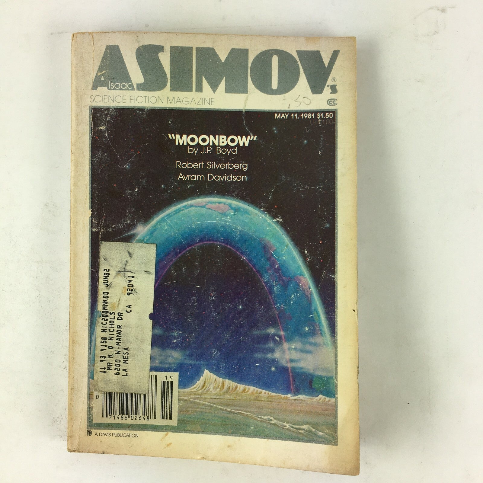 May 1981 Isaac Asimov's Science Fiction Magazine Moonbow J.P. Boyd AvramDavidson