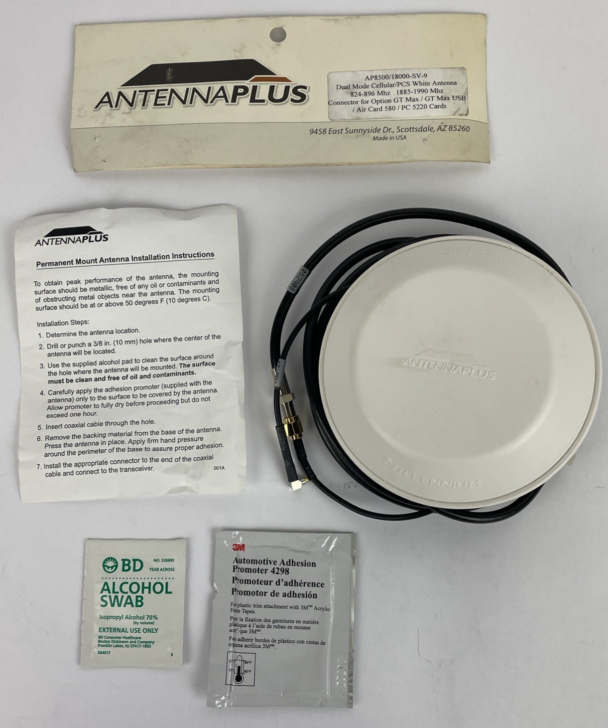 NOS Antennas Plus LTE Duel Mode PCS GPS White Perm Mount Antenna 1885-1990 Mhz