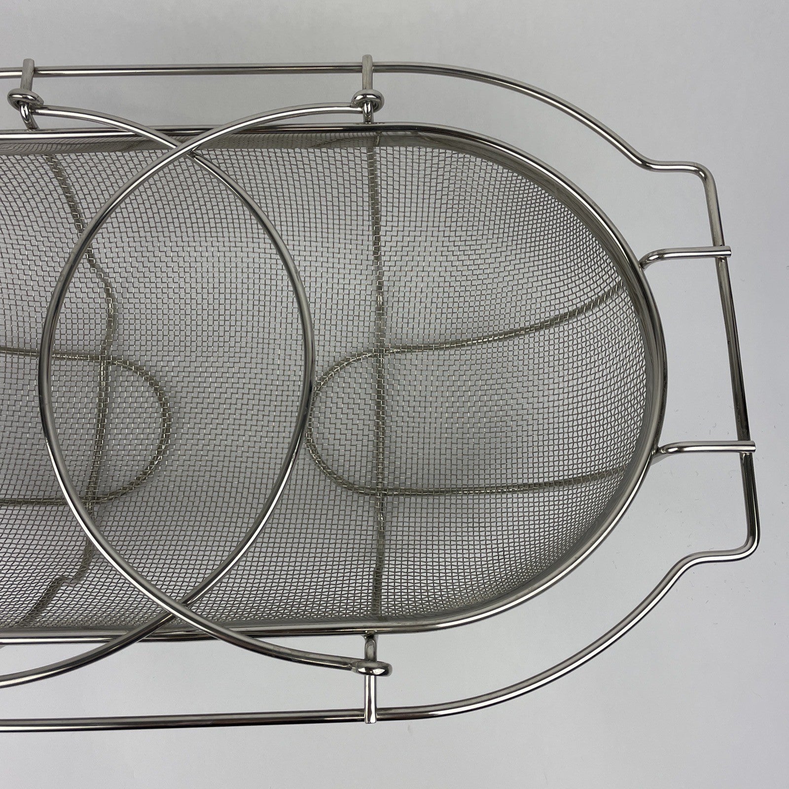 Professional Chef Over The Sink Stainless Steel Oval Fine Mesh Colander Strainer