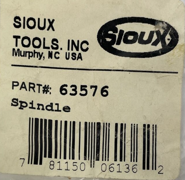 RARE FIND NOS Sioux Tools Inc. Part No. 63576 SPINDLE Made in the U.S.A. - LOOK
