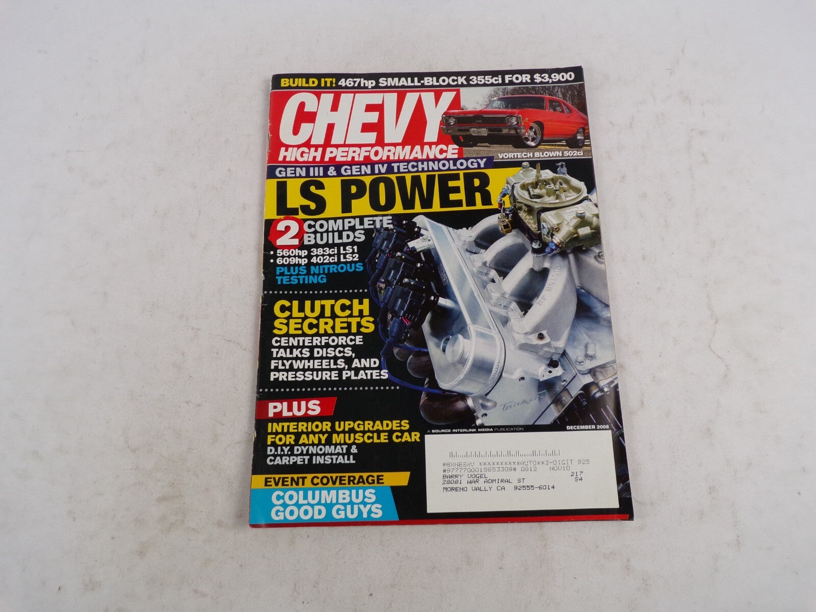 December 2008 Chevy High Performance Gen III Gen IV Technology LS Power 467hp