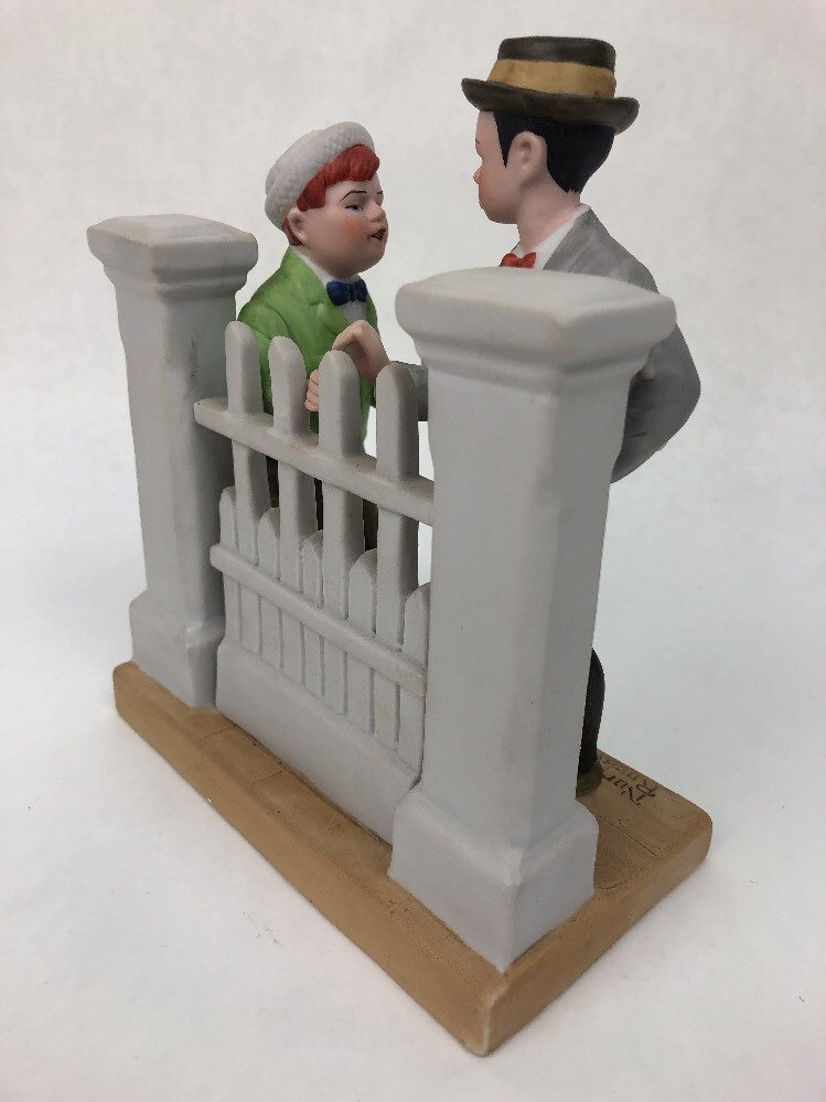 Norman Rockwell THE RIVALS Bisque Porcelain Figurine c.1980 - DANBURY MINT