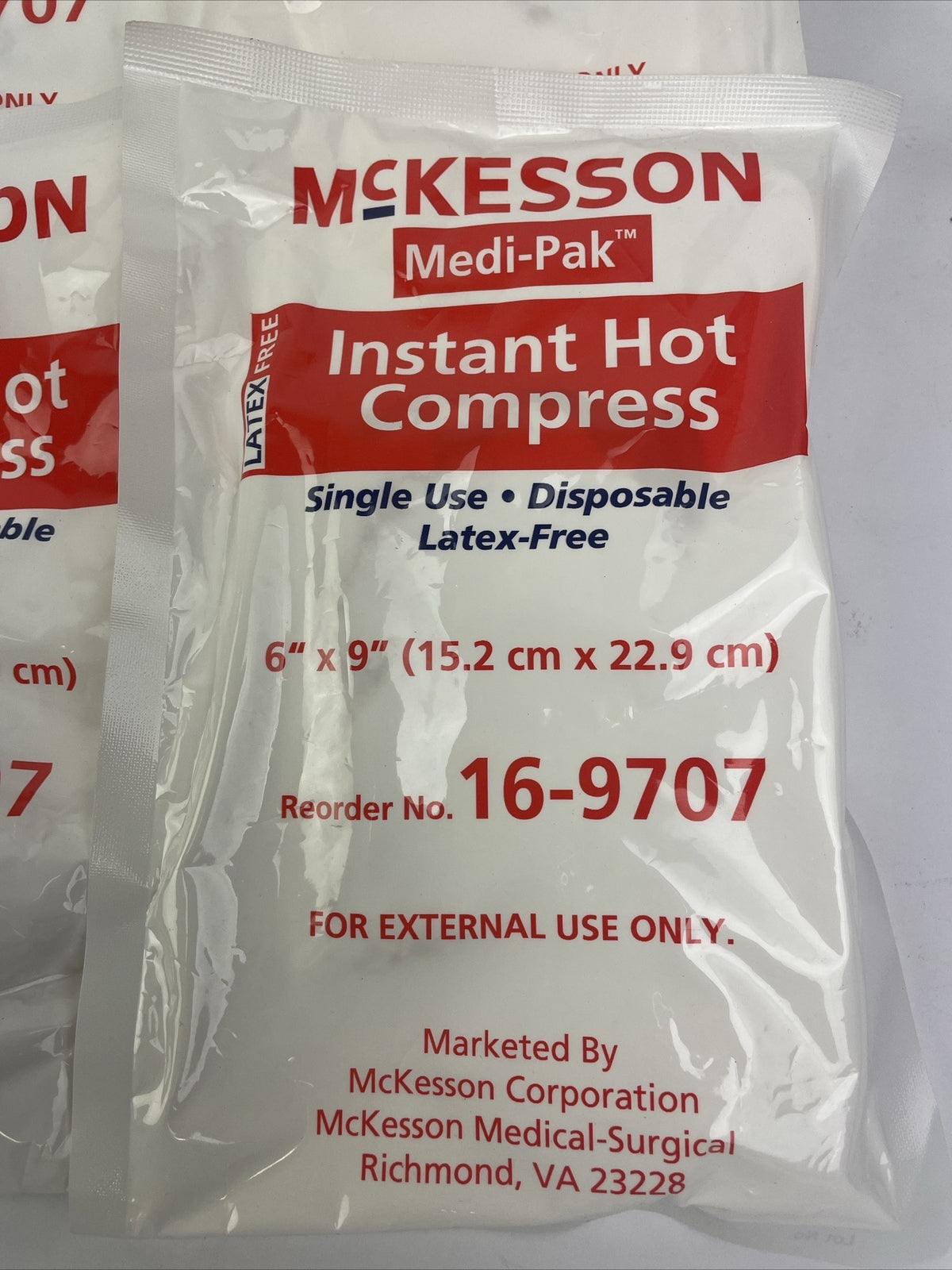 4 Pack Instant Hot Pack 6" x 9" Pain Heat Therapy Relief Disposable Compress