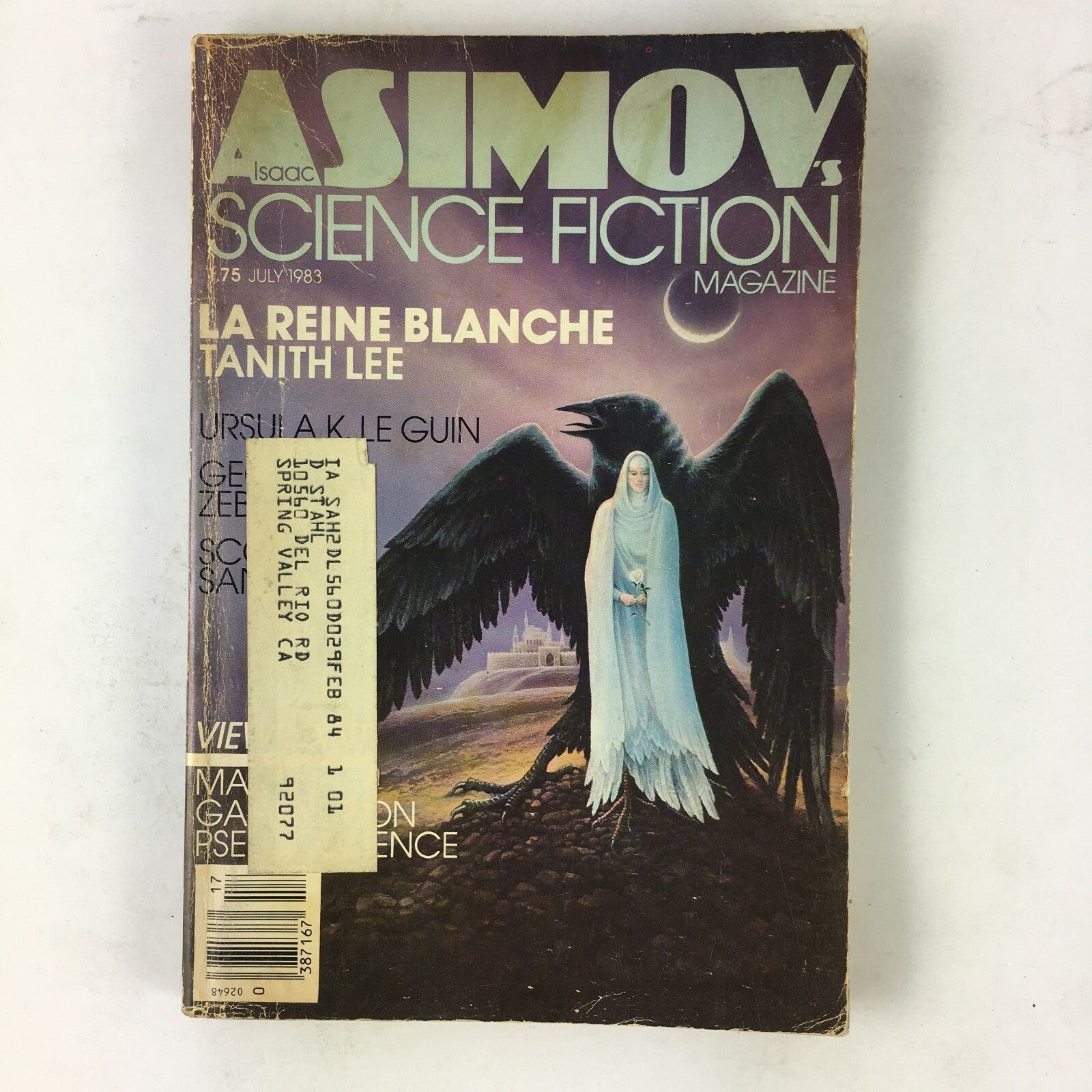 July 1983 Asimov's Science Fiction Magazine LA Reine Blanche Tanith Lee