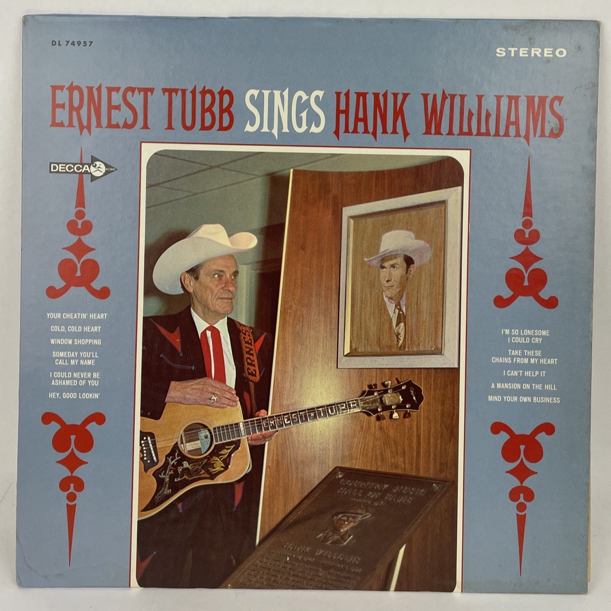 Ernest Tubb Sings Hank Williams - 1968 - Decca Records DL 74957 Vinyl LP MINT