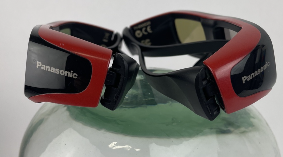 2 x Pairs OEM Panasonic TY-EW3D2S Active 3D Glasses – Rechargeable Red Black