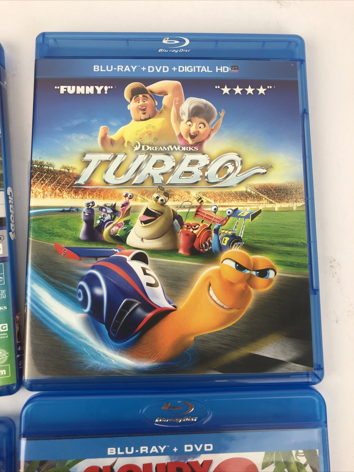 Animated lot of 4 Blu-Ray movies DVD The Croods, Dragon 2, Turbo, C w a C o M 2