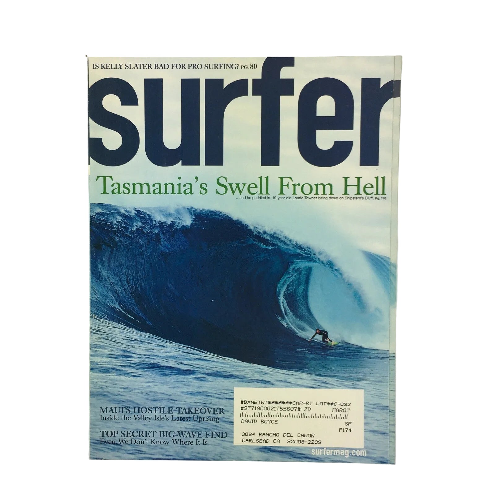 Surfer Magazine Tasmania's Swell From Hell Maui's Hostile Take Over