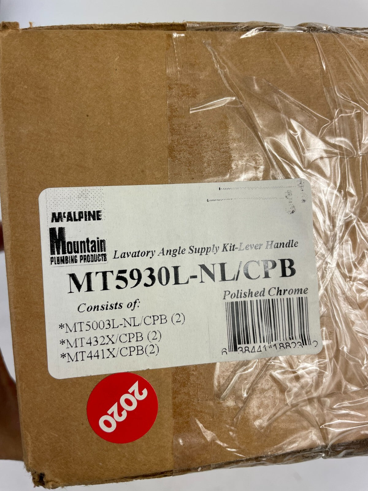 Mountain MT5930L-NL/CPB lavatory angle supply kit lever handle polished chrome bathroom plumbing valve
