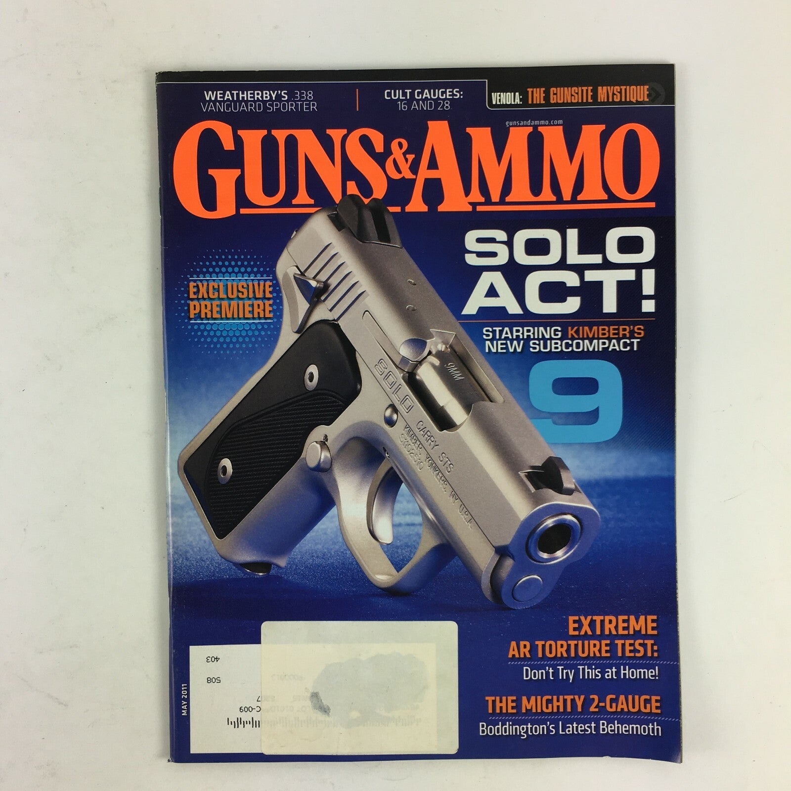 May 2011 Guns & Ammo Magazine Sold Act! The Gunsite Mystique Cult Gauges