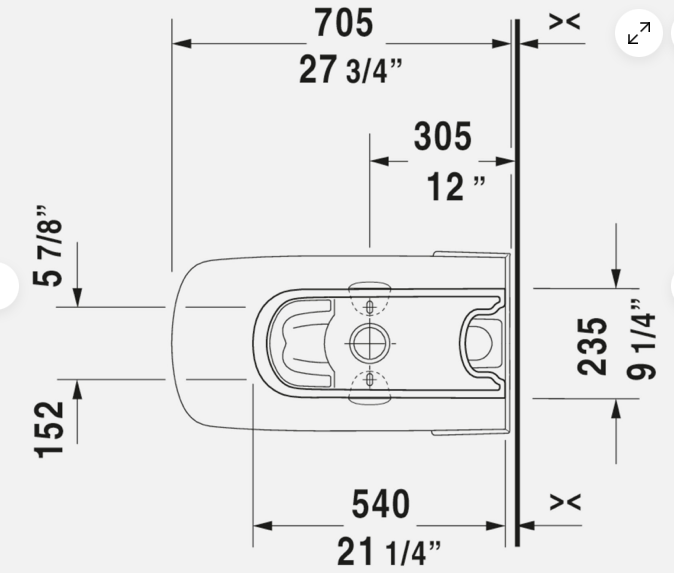 Duravit 216001 00 85 White Durastyle Elongated Toilet Bowl Only