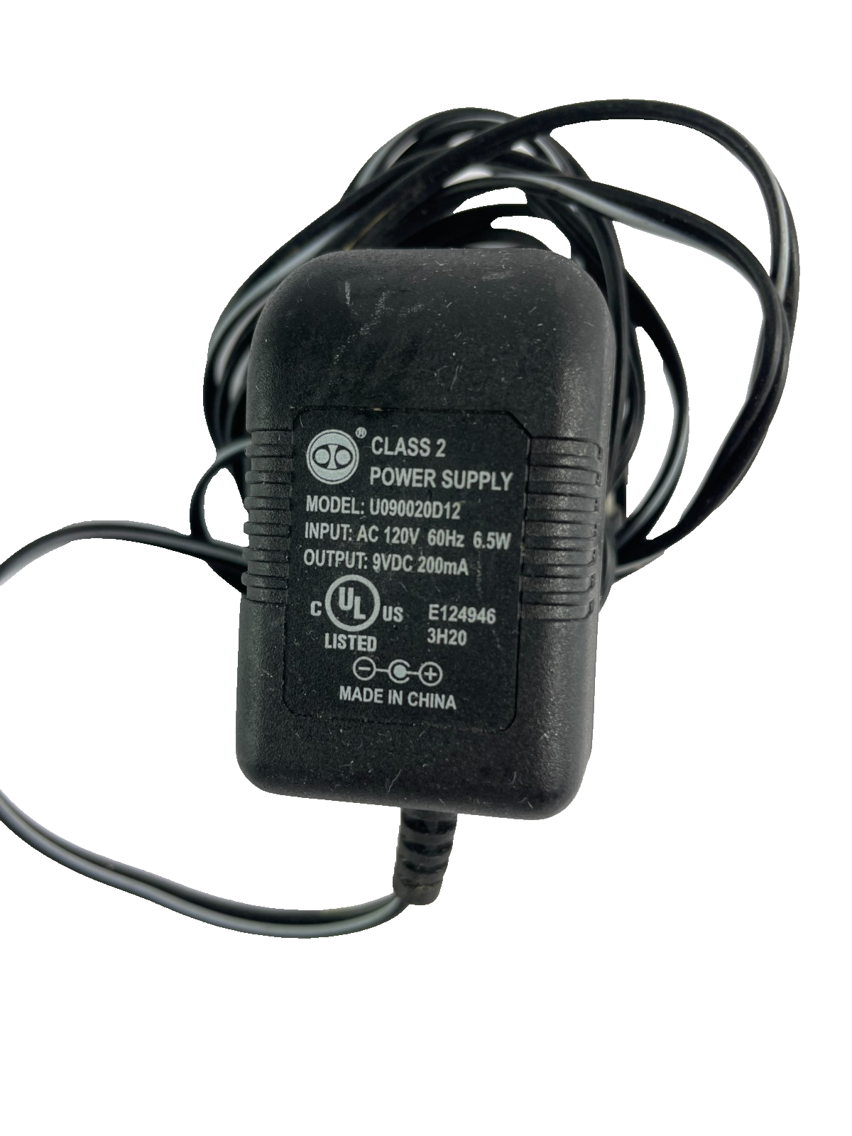 Geniune Class 2 Model U090020D12 Output 9V 0.20 A AC Power Supply Adapter #A85