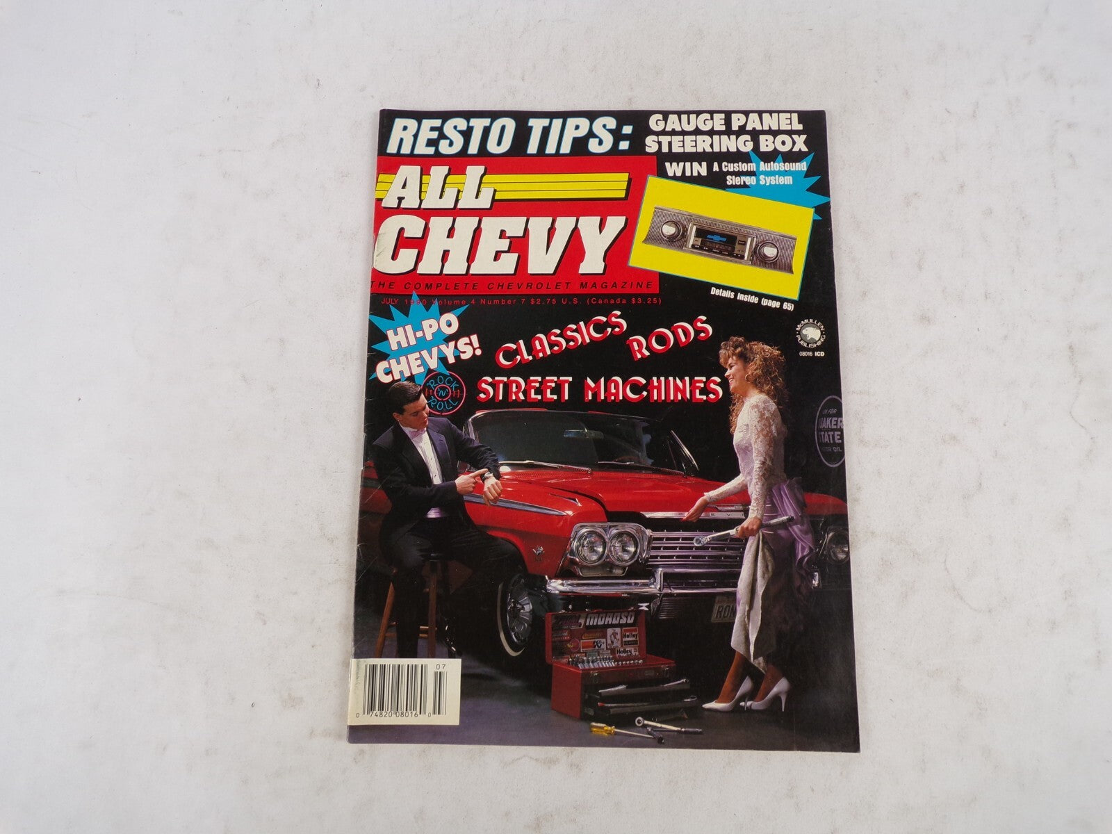 July 1990 All Chevy Rsto Tips: Gauge Panel Steering Box Win A Custom Autosound