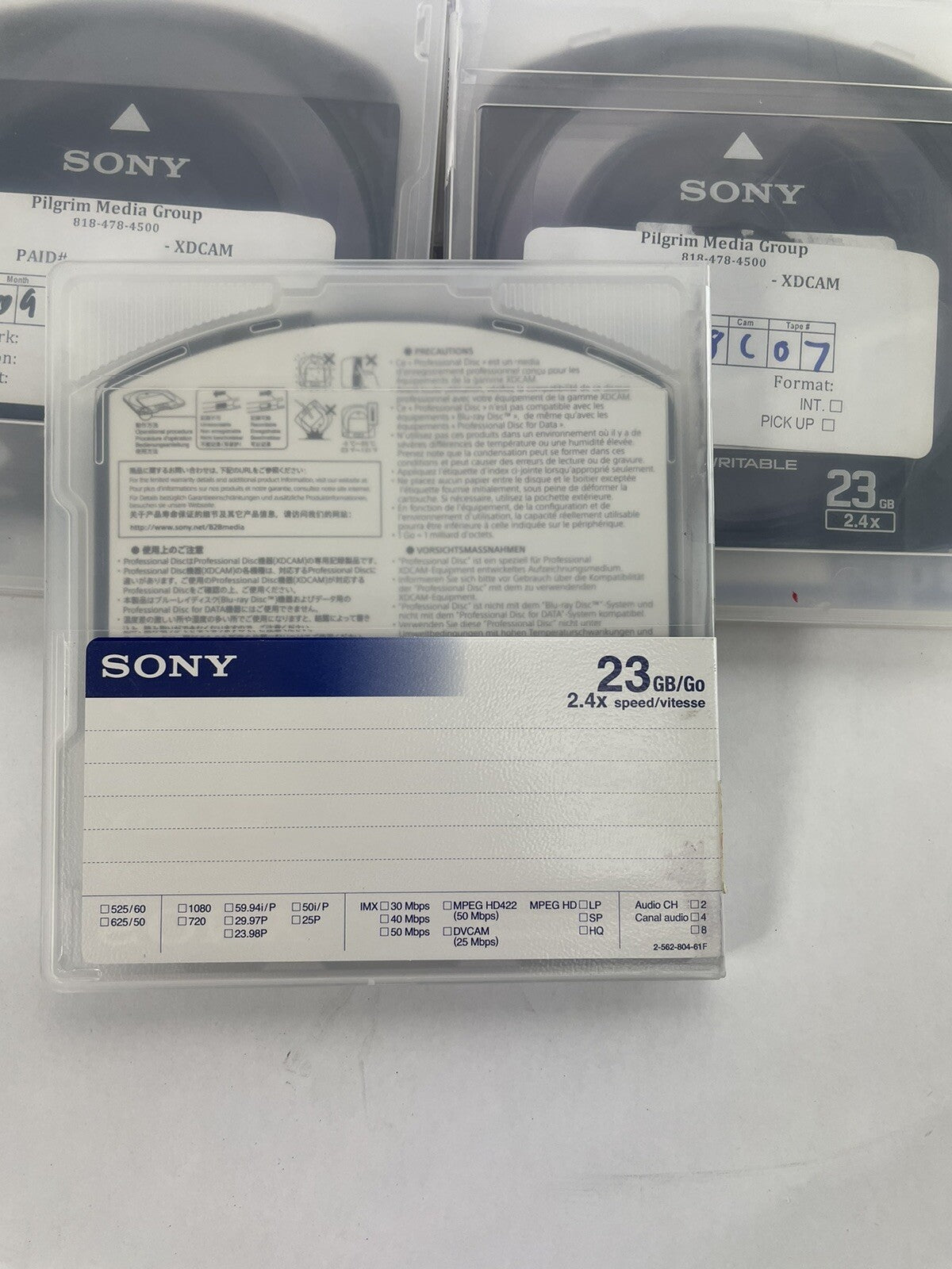 Lot of 5: Sony PFD23A 23GB Rewritable Professional Optical Disc for XDCAM 5-pack