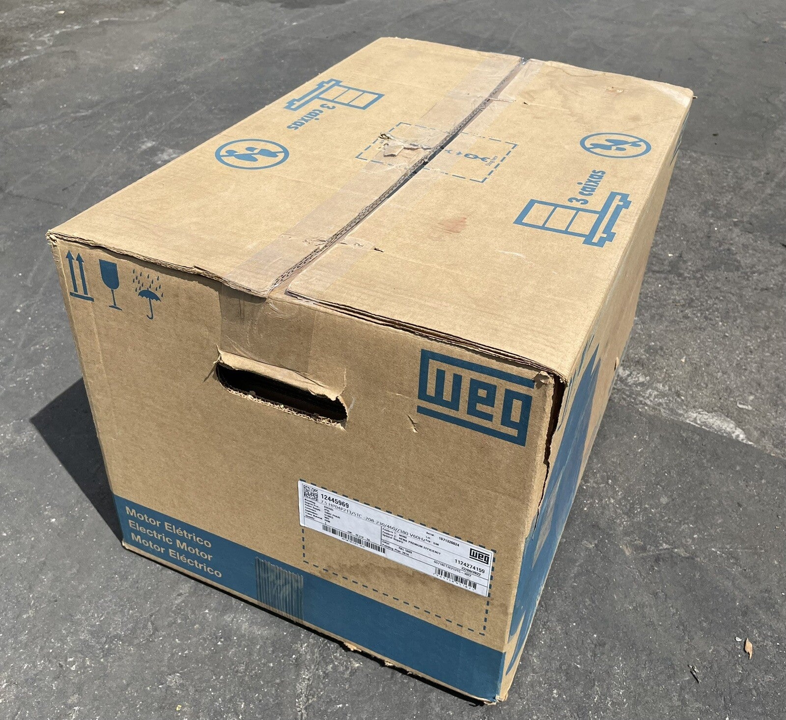 WEG W22 NEMA Premium Efficiency 7.5 HP MOTOR 4P 213/5T 3Ph 230/460 380 V
