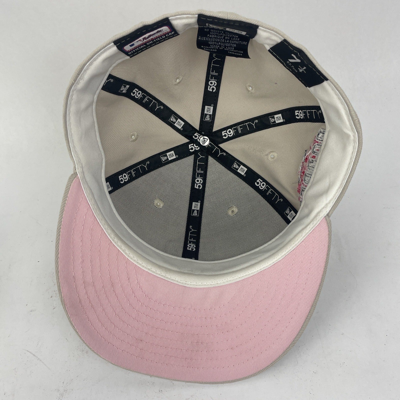New Era 59FIFTY San Diego Padres fitted hat beige with pink detailing size 7 1/4
