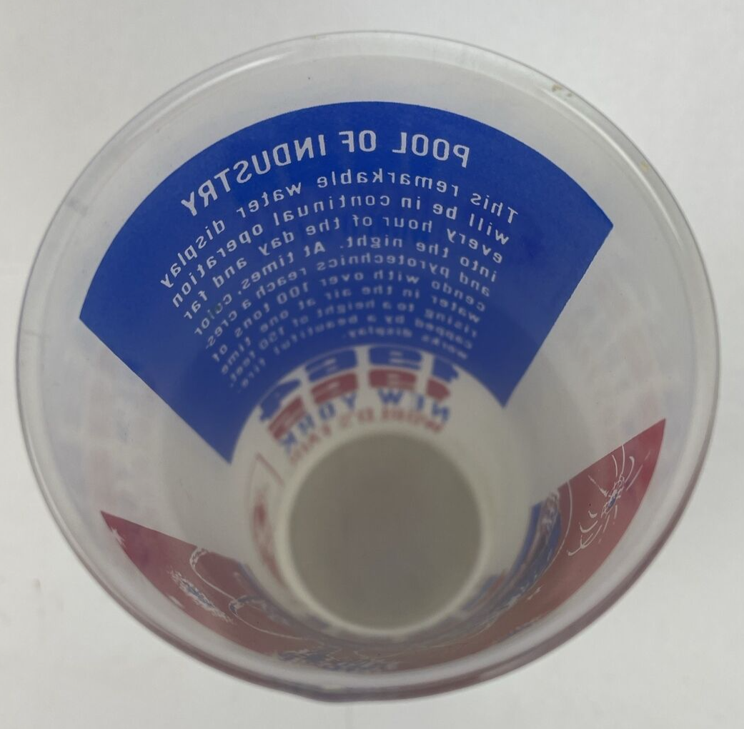 1964 - 1965 New York Worlds Fair Glass POOL OF INDUSTRY - Red White & Blue 6.5"