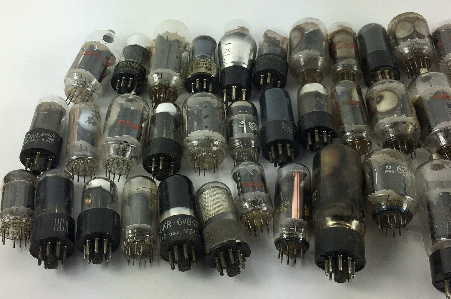 Lot of 50 Various Brands Vintage Vacuum Tubes -UNTESTED - Sylvania, RCA GE #5