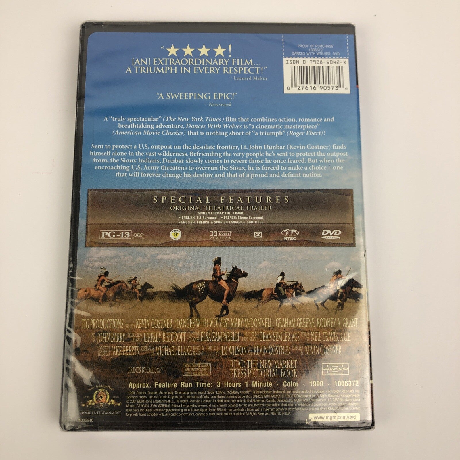 Dances with Wolves DVD Kevin Costner Mary McDonnell Grahan Greene