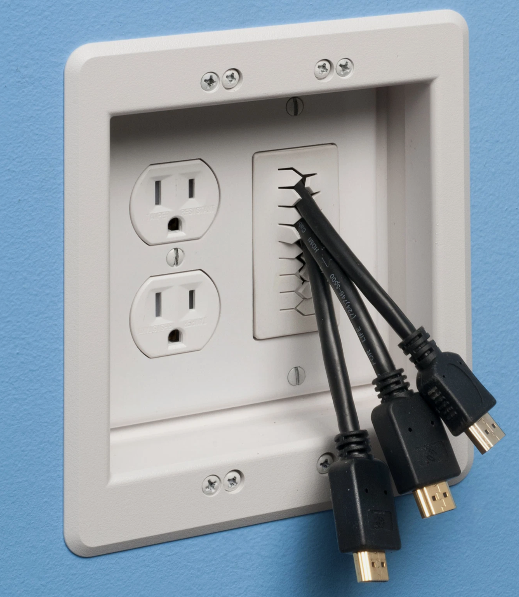 Arlington CED130 Decora-Type Cable Entry Device w/ Slotted Cover