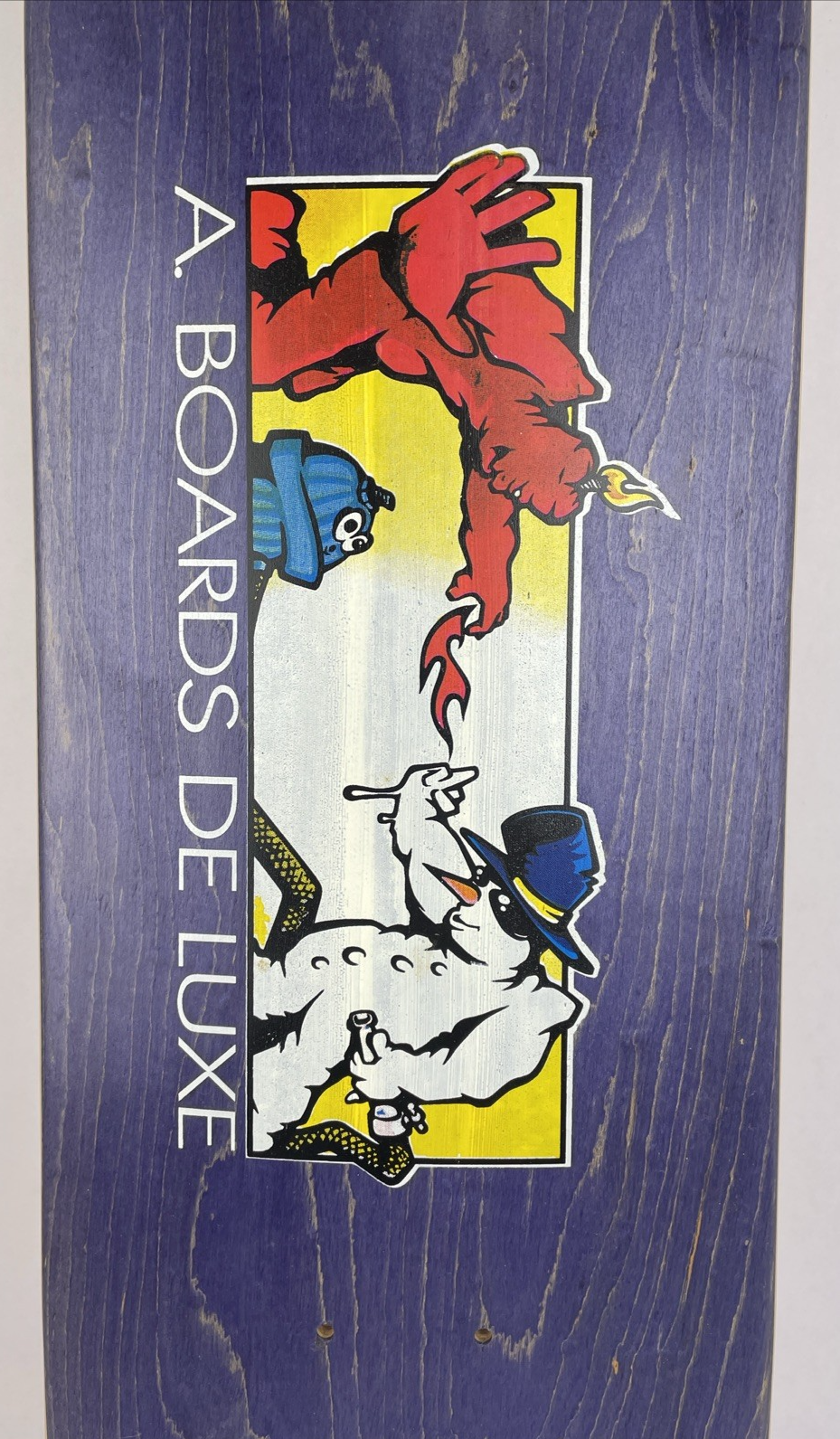 Rare A. Boards Snowboards France Skateboard Deck Original Flame Boy Wet Willy