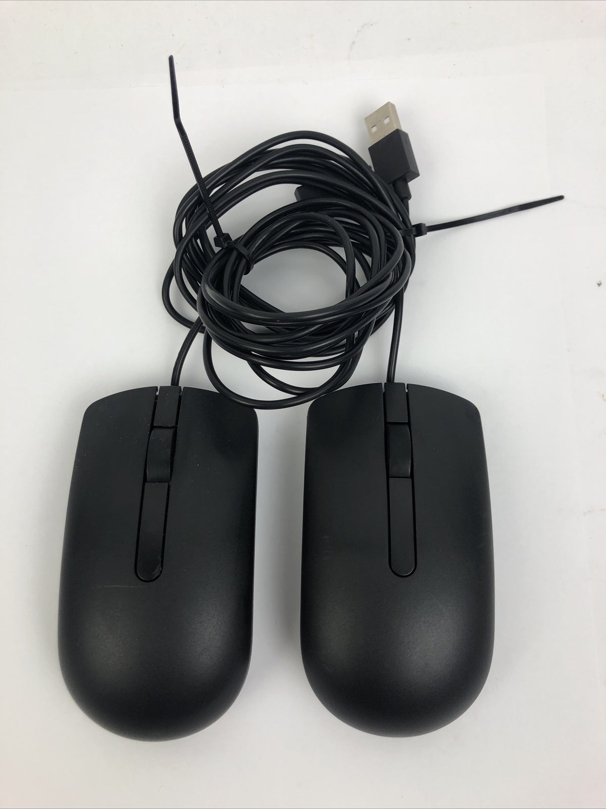 (Lot of 2) 2 x Dell MS116 USB Wired Optical Scroll Wheel Black Mouse VGC LOOK