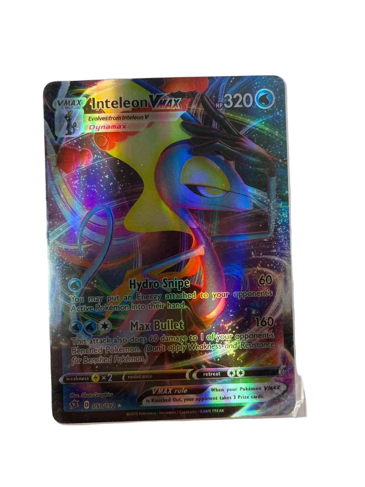 Pokemon Inteleon VMAX 050/192 HP 320 Hydro Snipe 60 Max Bullet 160