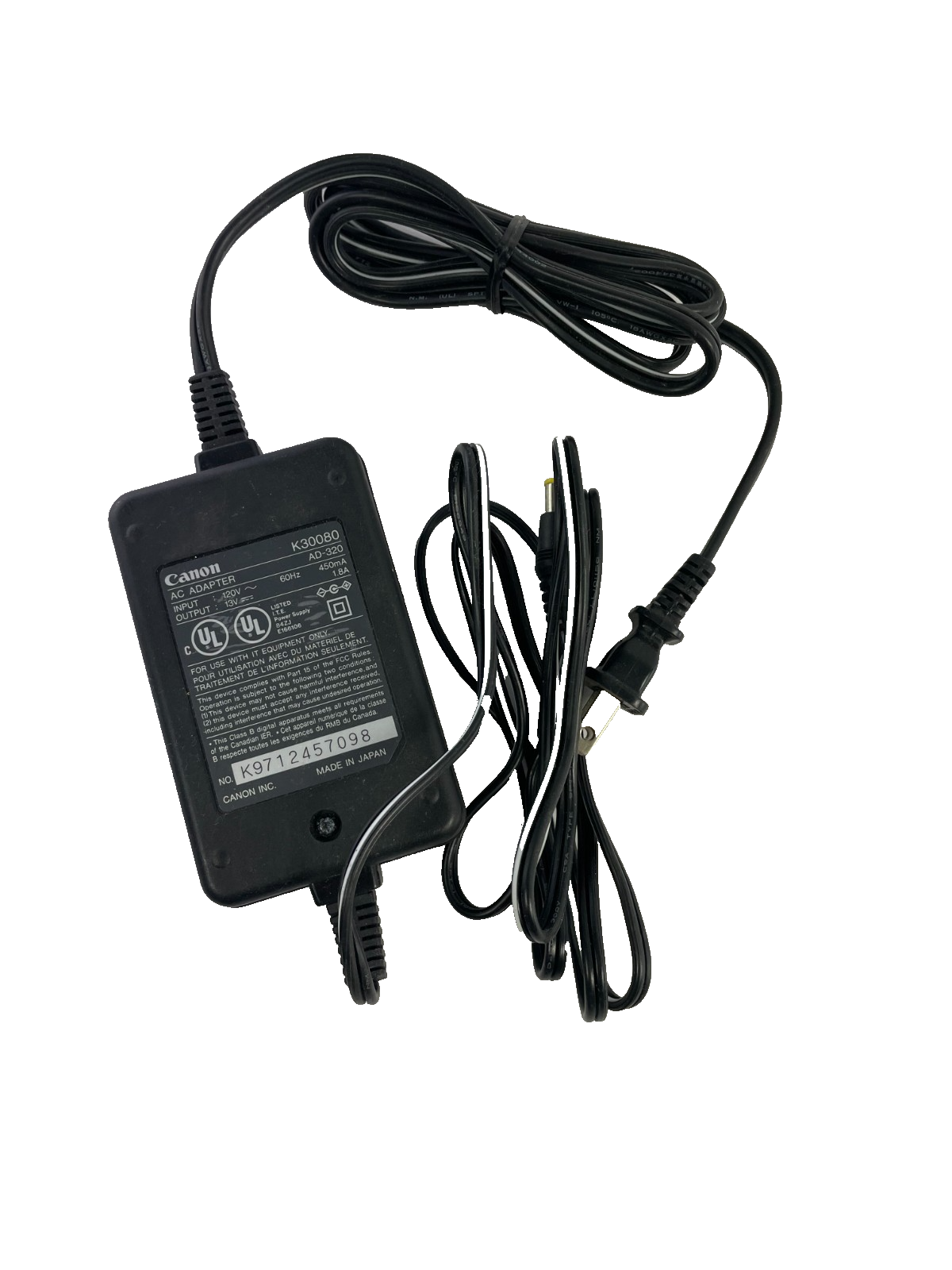 Geniune Canon Model K30080 Output 13V 1.8A AC Power Supply Adapter #A71
