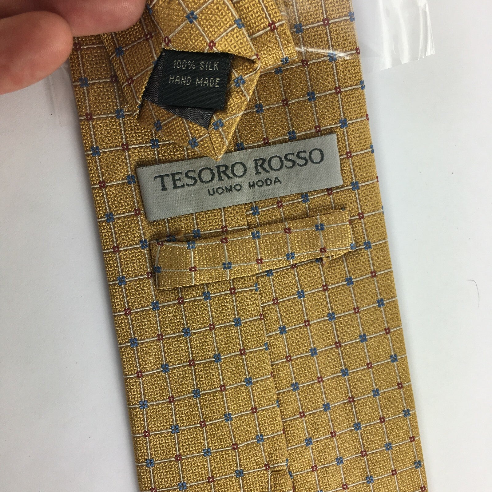 Genuine Tesoro Rosso 100% Silk Handmade Stylish Formal/Casual Tie Multi Coloured