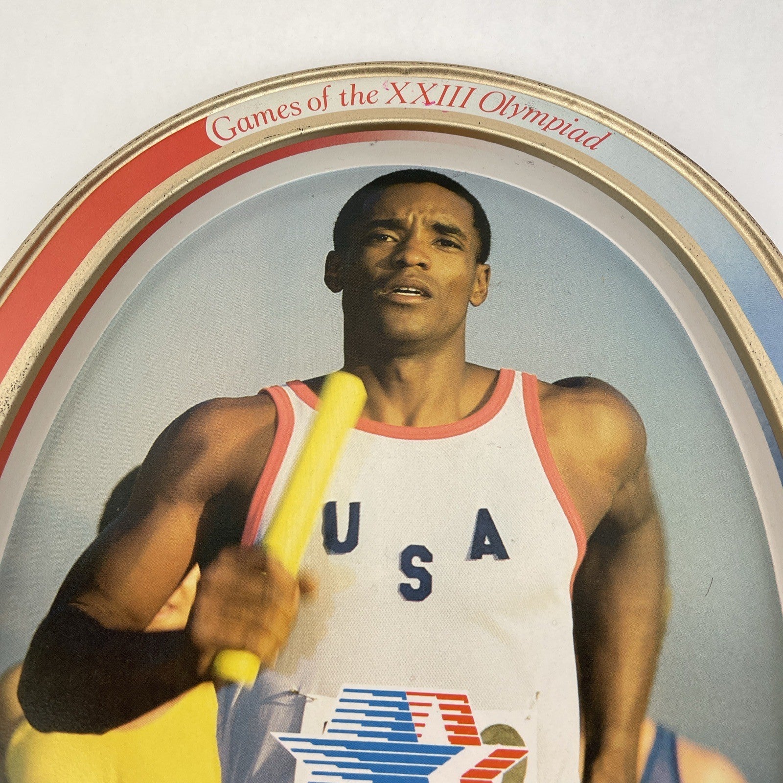 OLYMPIC Games Tin Tray XXIII Olympiad Los Angeles 1984 Plate McDonald Race Relay