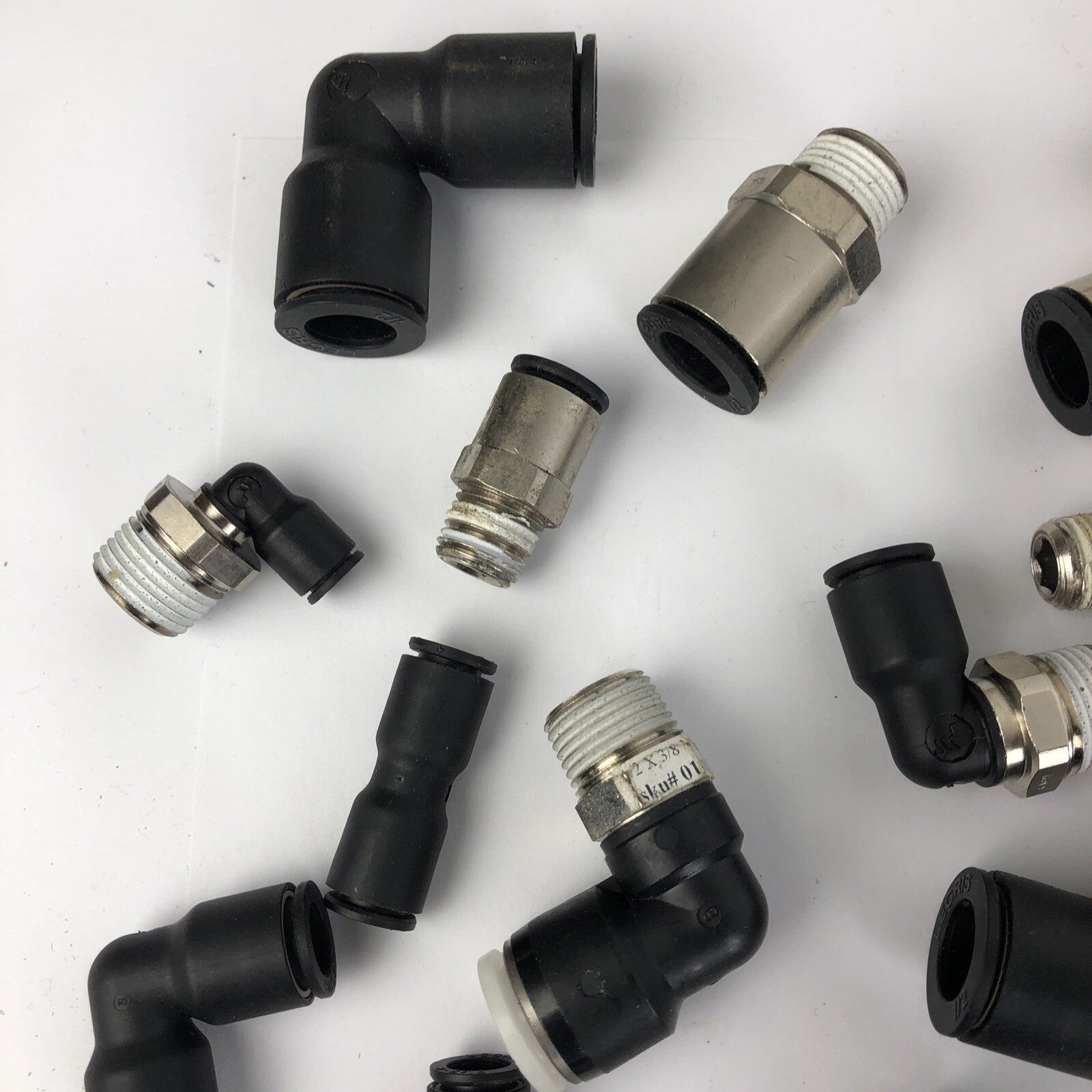 Lot of approx. 50 NOS Legris Assorted Tube Press Fittings Stainless / Plastic