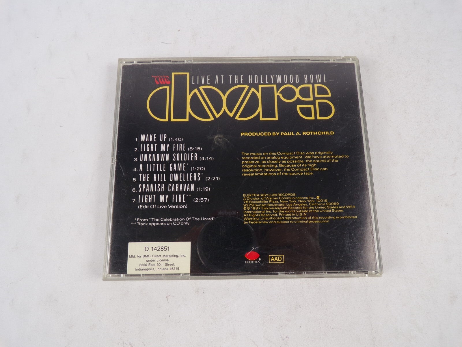 Live At The Hollywood Bowl Doors Wake Up Light My Fire Unknown Soldier CD#22