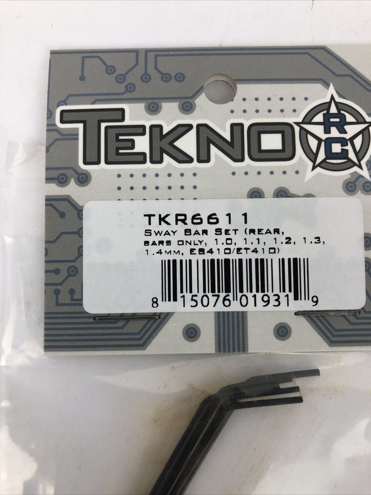 Tekno #TKR661 RC Sway Bar Set (Rear Bars Only 1, 1.1, 1.2, 1.3, 1.4mm EB/ET410)