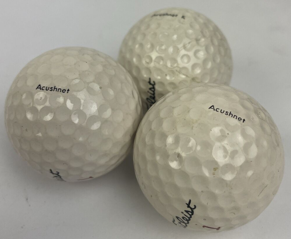 Vintage Titleist by Acushnet golf balls lot of 3 number 1 collectible golf memorabilia display set