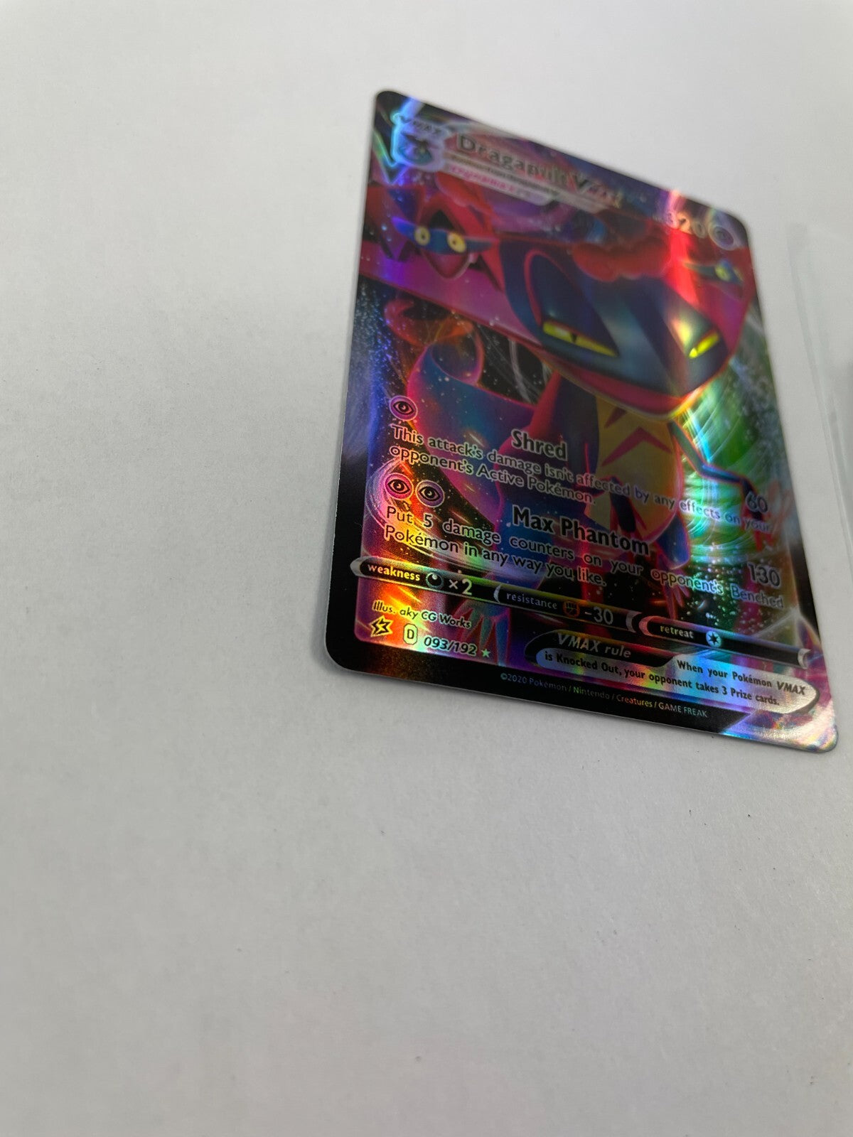 Pokemon Dragapult Vmax HP 320 Shred 60 Max Phantom 130 093/192