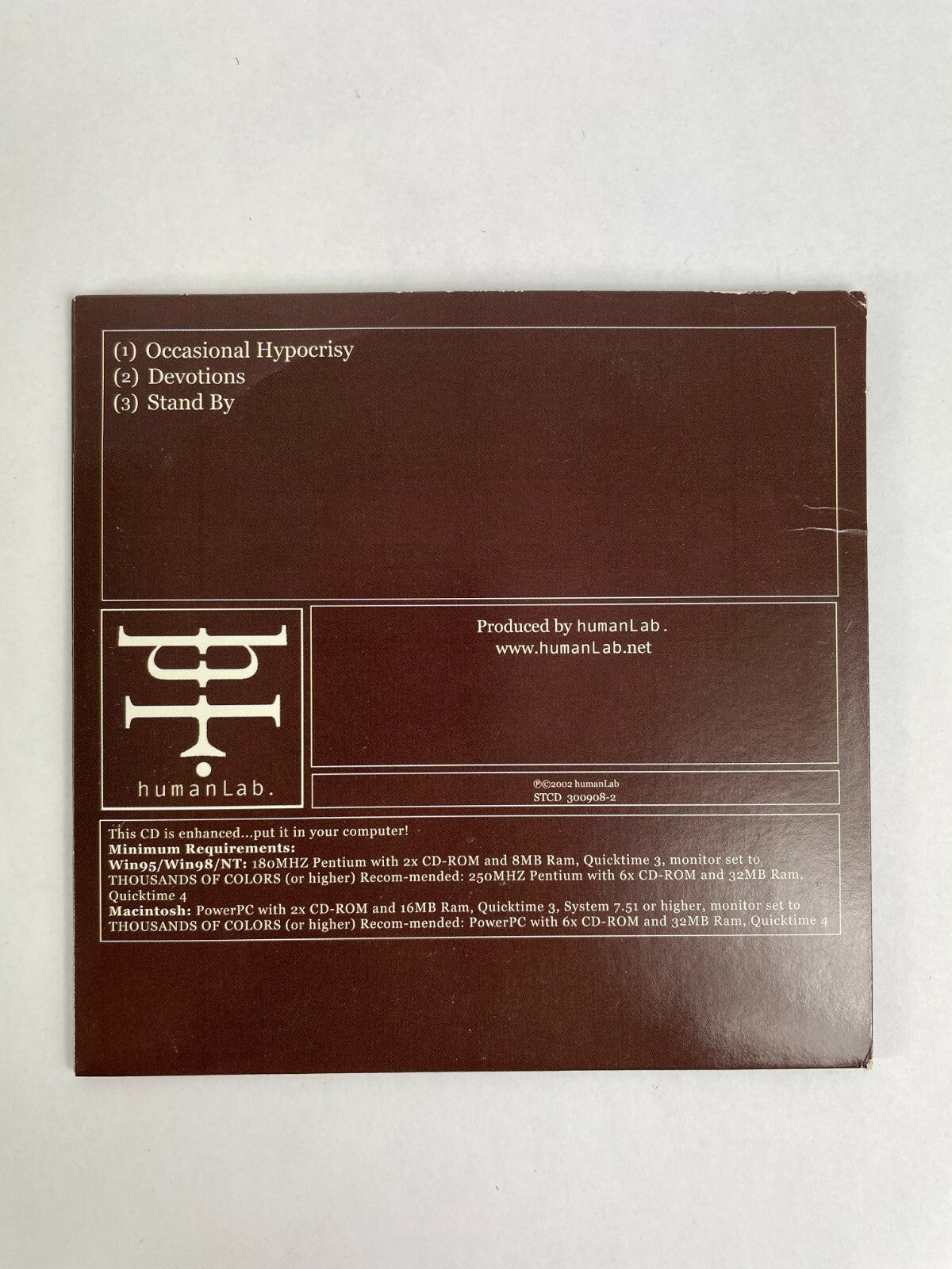 Human Lab Occasional Hypocrisy Devotions Stand By Disc Q11