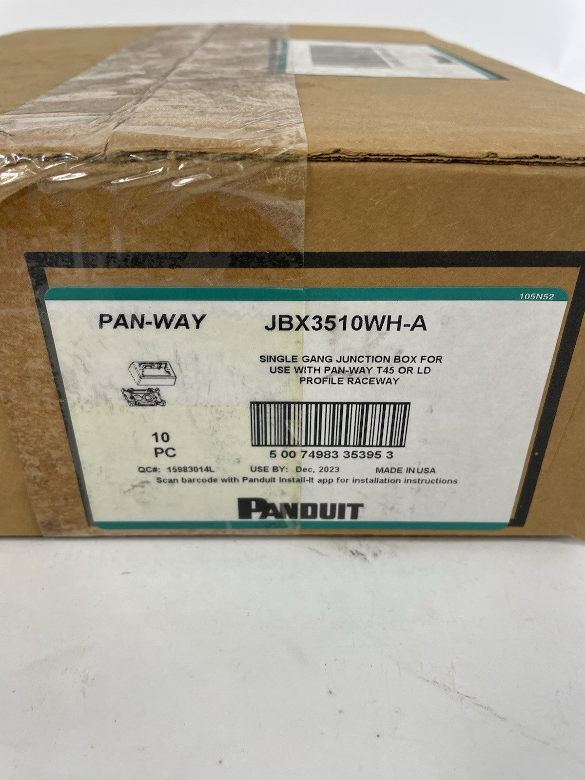 Box of 10 Panduit - JBX3510WH-A - Single Gang Low Voltage Outlet Box