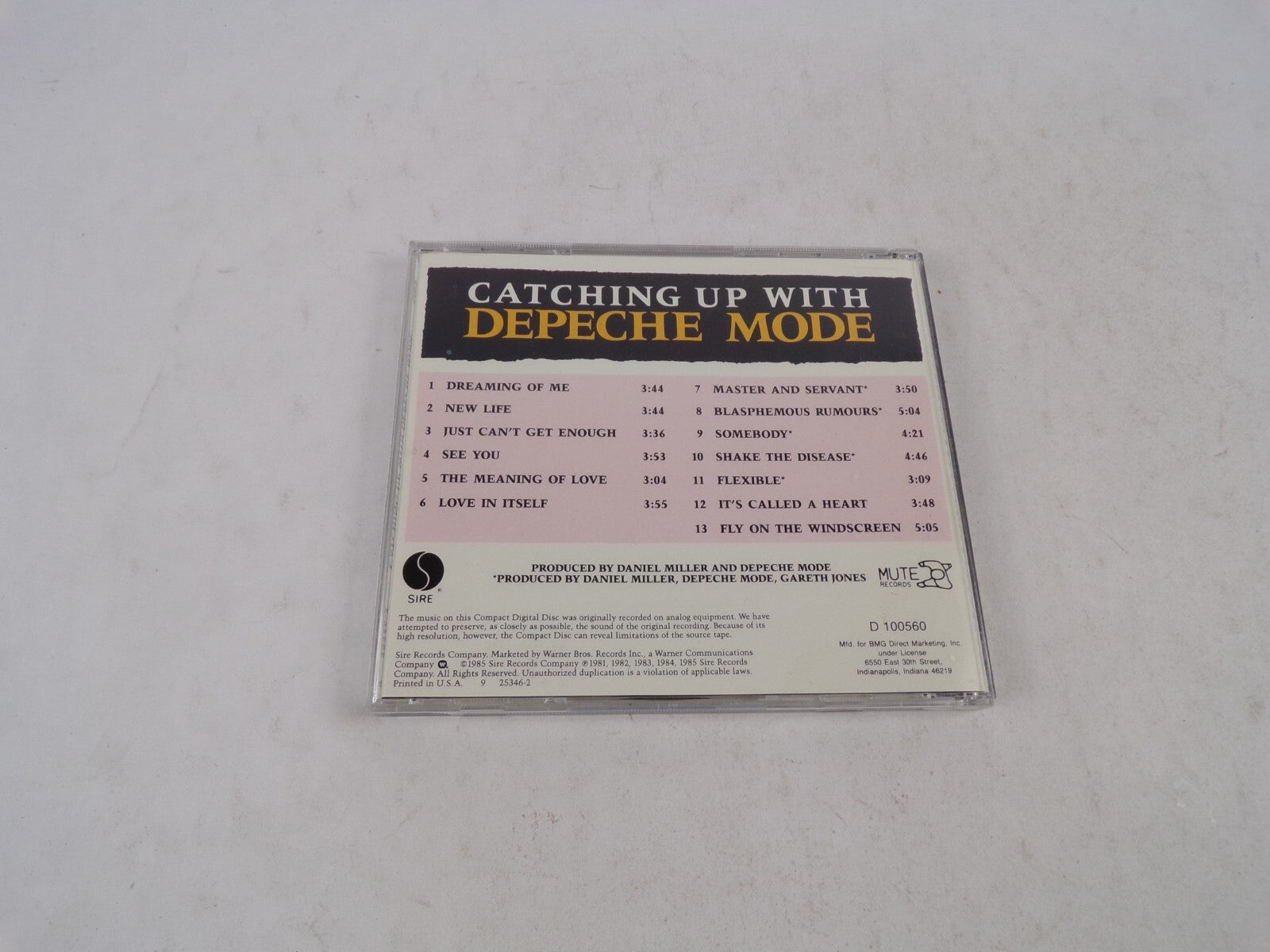 Catching Up With Depeche Mode Dreaming Of Me New Life Just Can't Get EnoughCD#34