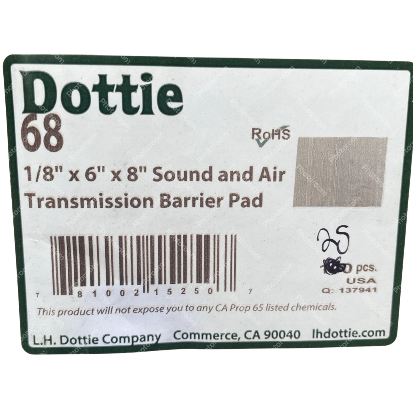 Lot 25 x OEM Dottie #68 Insulpads Insulating Sound Barrier Pads 1/8" x 6" x 8"