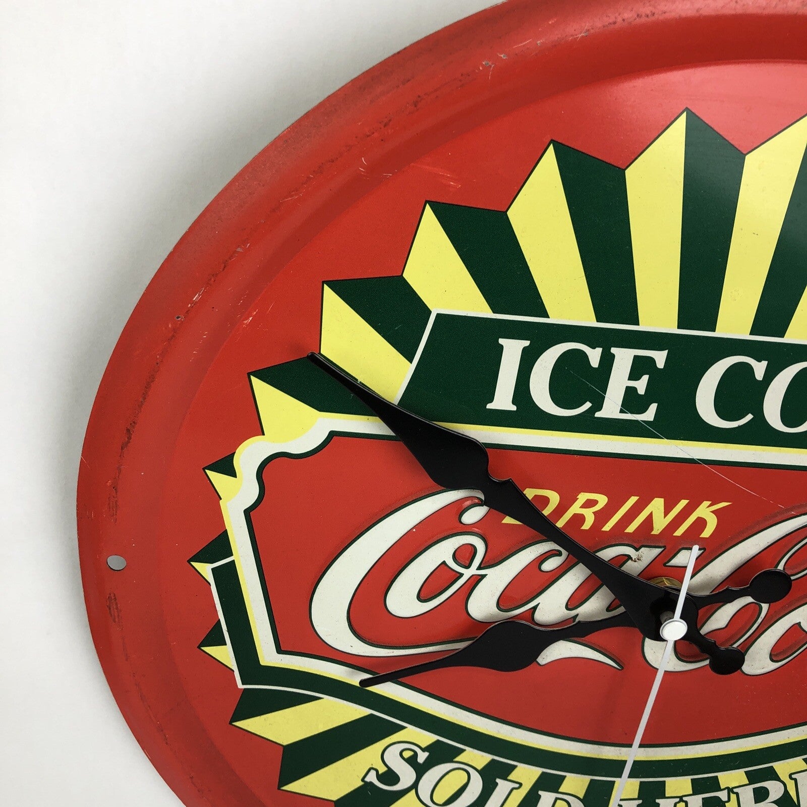 12" "Original Taste" Cities of North America Coke Coca-Cola Wall Clock Tin RARE