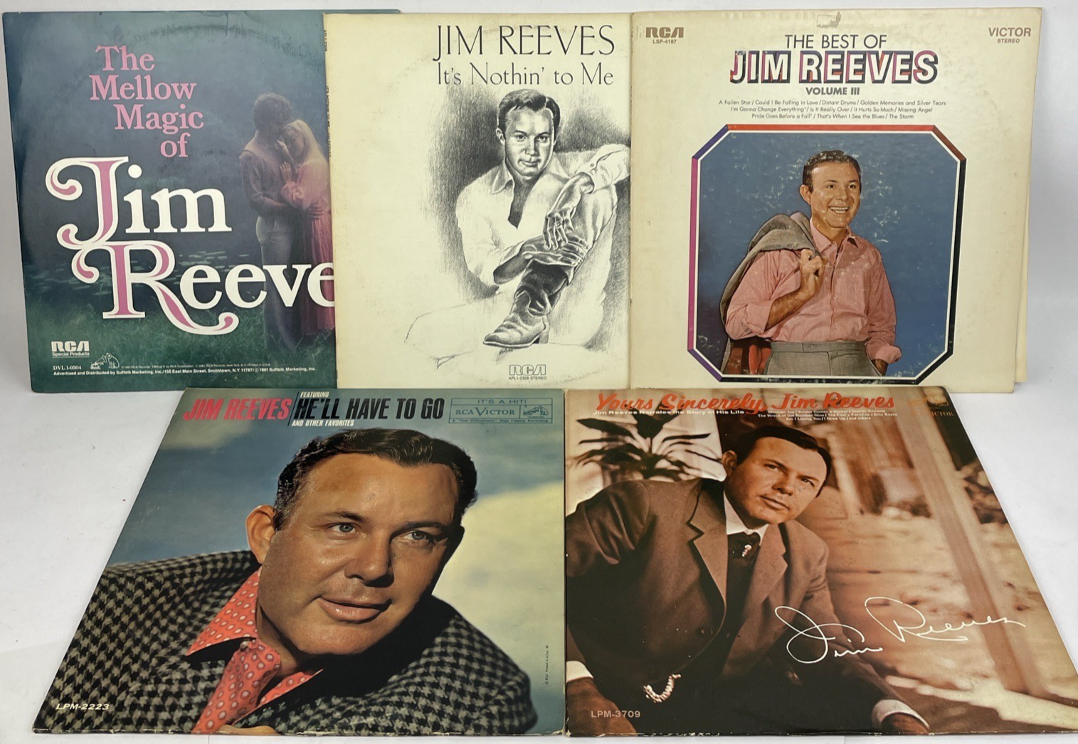 JIM REEVES VINYL Record LP’S LOT OF 5 RCA VICTOR LABEL